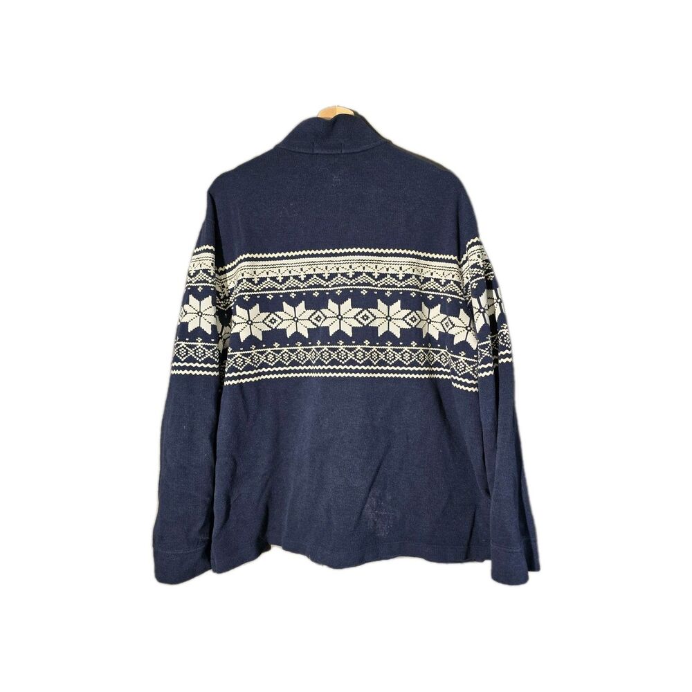Polo Ralph Lauren Vintage Style Fair Isle Snowflake Quarter Zip Pullover XL flaw - Picture 5 of 11